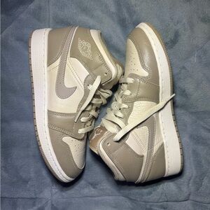 Jordan Tan and Cream Sneakers High-Top Design